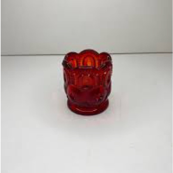 Vintage L.E. Smith Moon And Stars  Amberina Toothpick Holder - Picture 2 of 3